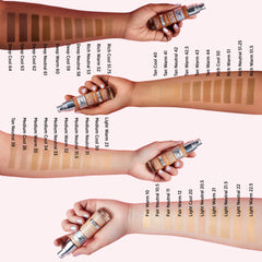 IT Cosmetics Light Warm Foundation with hyaluronic acid visuals emphasize hydration ingredients