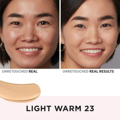 IT Cosmetics Light Warm Foundation swirl on skin demonstrates smooth blend and natural finish