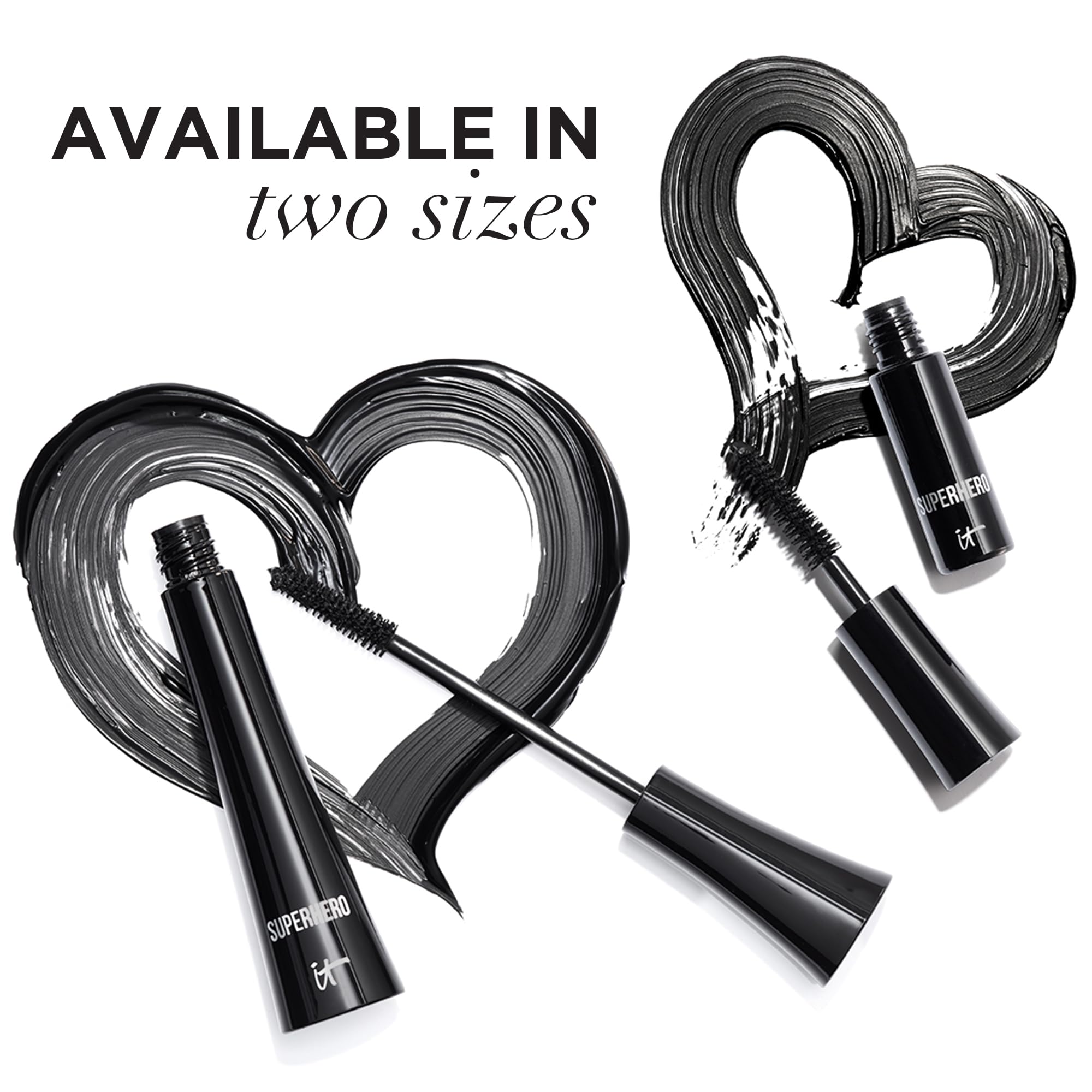 IT Cosmetics Superhero Mascara travel-size tube enables portable daily lash boosting.