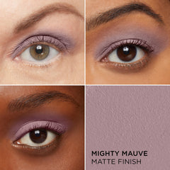 Close-up of Mighty Mauve creamy stick showing built-in primer for creaseless wear