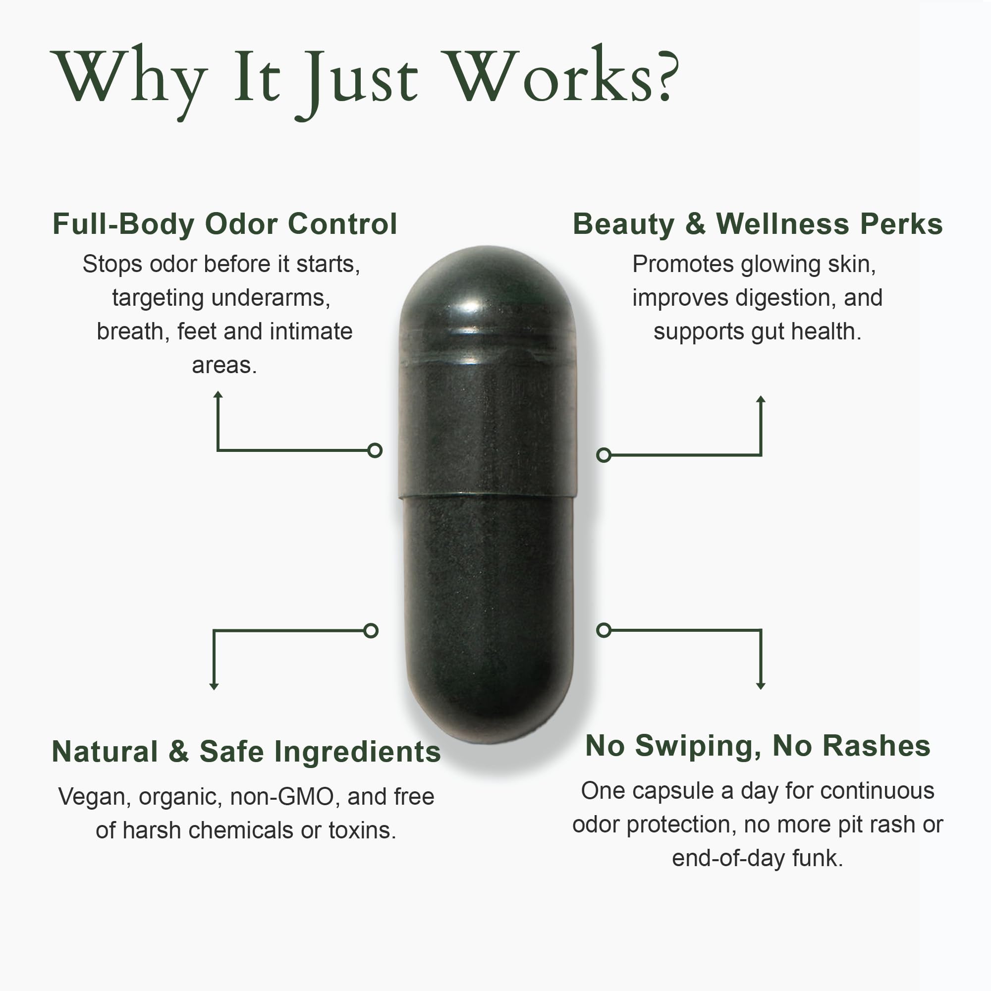 It Just Works sodium copper chlorophyllin illustration for internal odor control and detox.