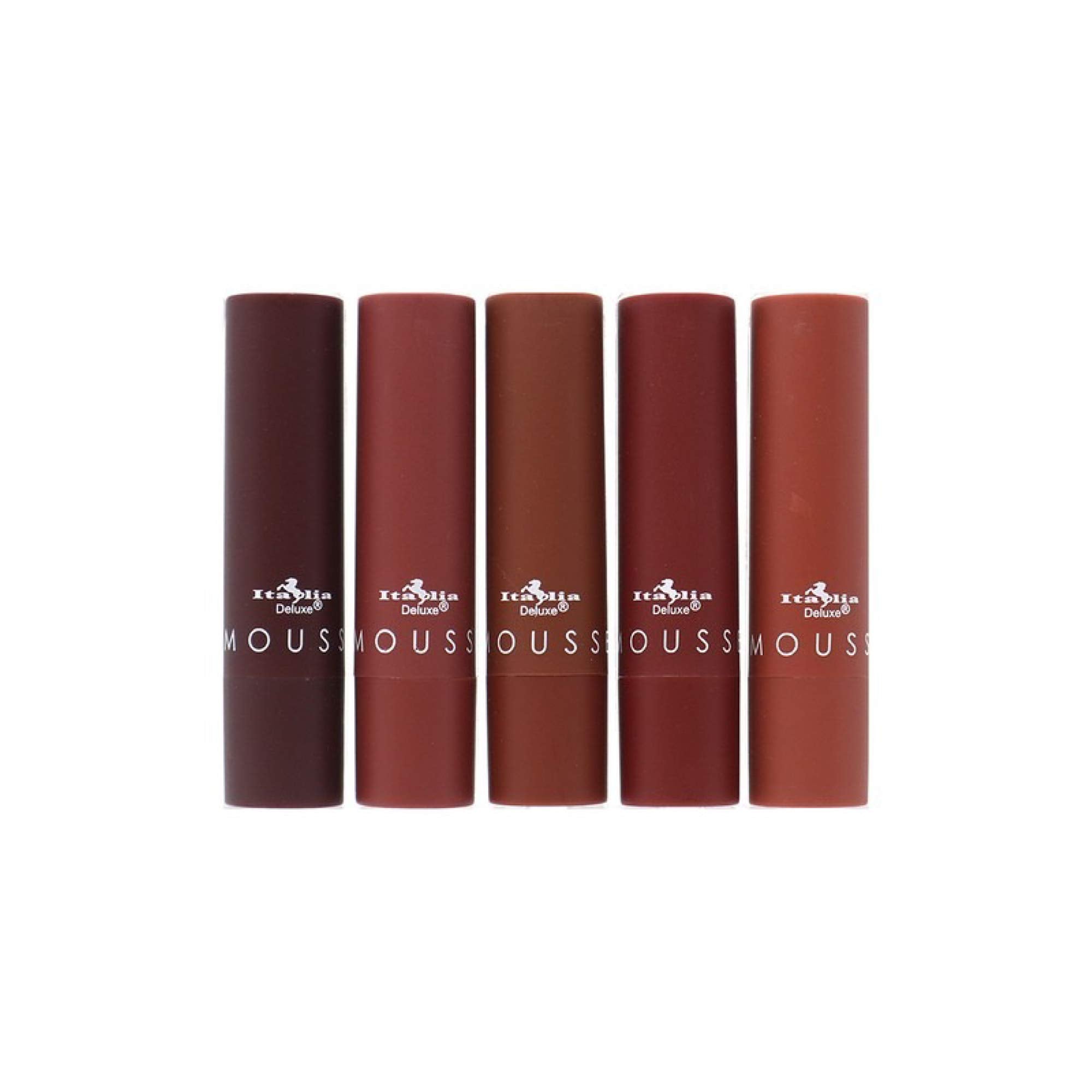 Italia Deluxe brownie swatches reveal rich chocolate tone with velvety matte sheen.
