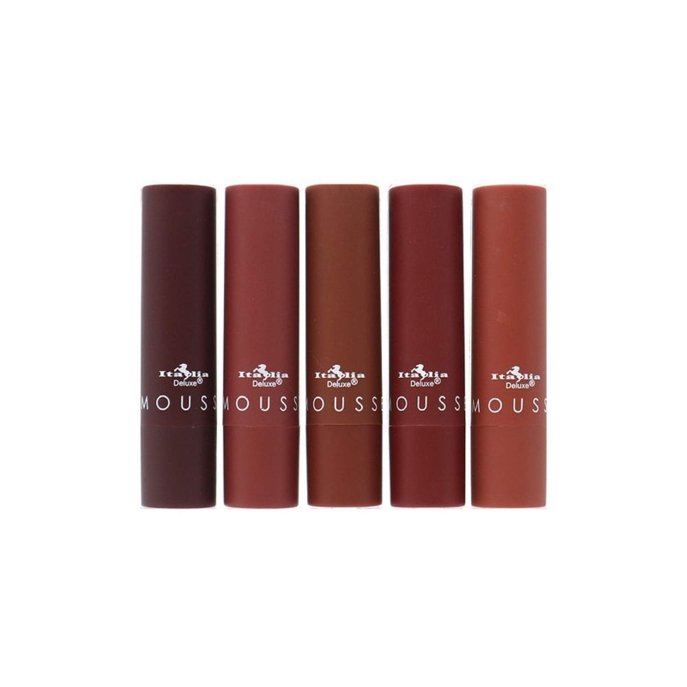 Italia Deluxe brownie swatches reveal rich chocolate tone with velvety matte sheen.