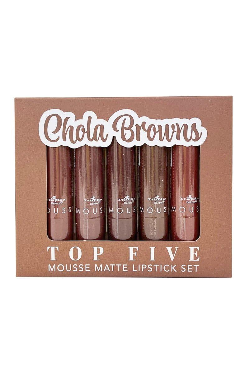 Italia Deluxe fudge pop swatches offer versatile brown shade with natural satin-matte finish.