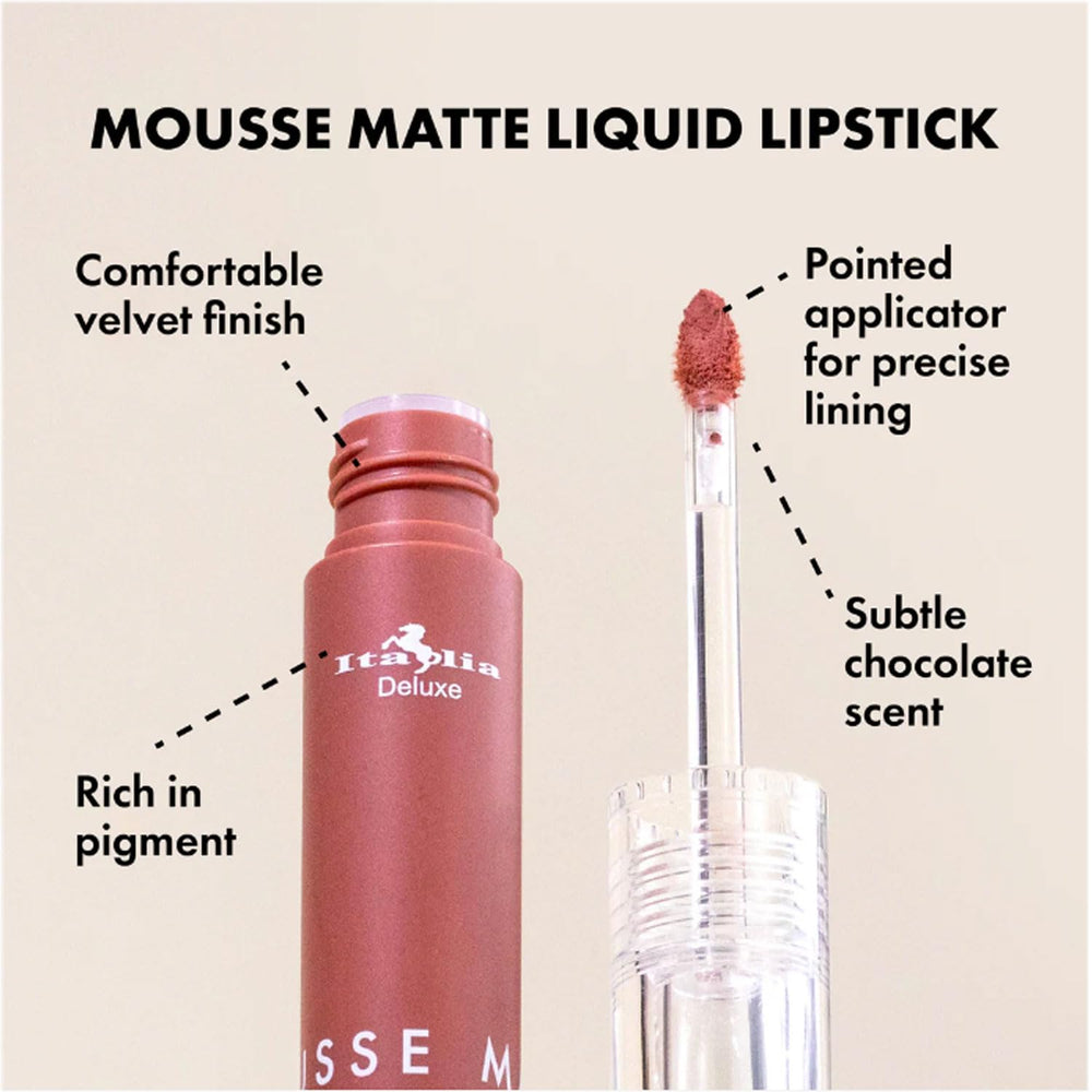 Italia Deluxe Pick 1 packaging with zipper bag keeps lip color secure and organized.