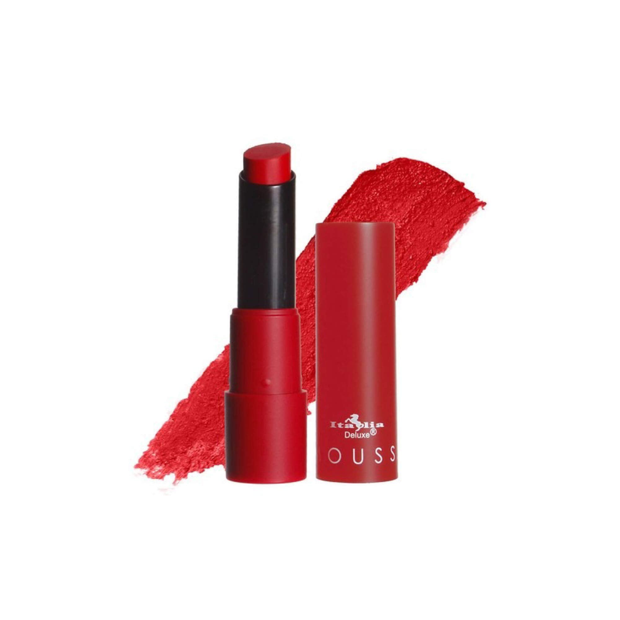 Italia Deluxe shade swatches line-up demonstrating varied reds and cohesive matte finish.