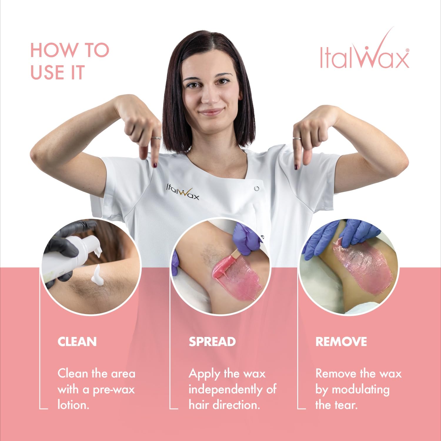 Italwax Pink Pearl wax is skin-friendly for sensitive areas.