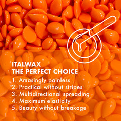 Italwax Top Line Coral Hard Wax applied to bikini area for precision waxing.