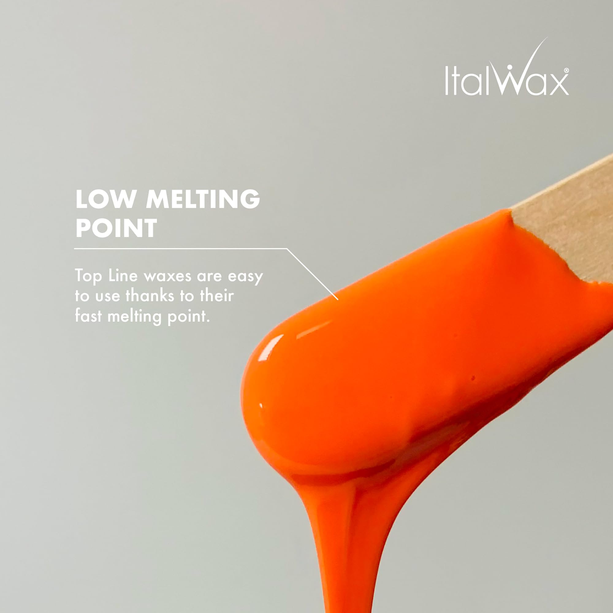 Italwax Top Line Coral Hard Wax displaying rich texture for smooth application.