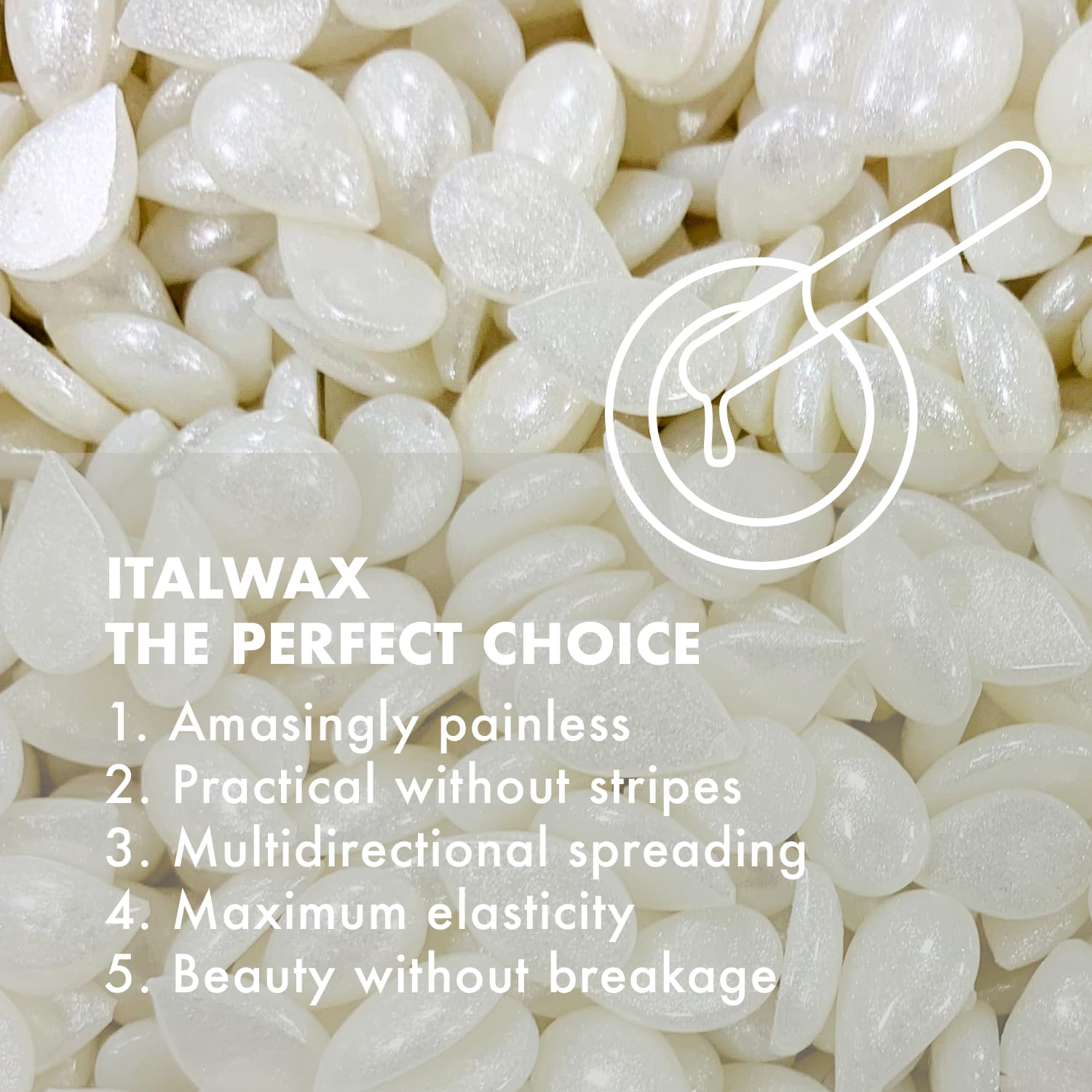 Italwax Crystal Wax semi-creamy texture enables precise facial application.