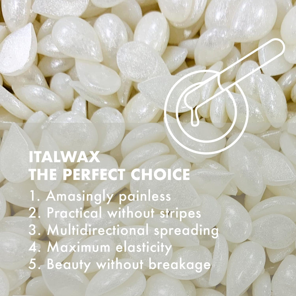 Italwax Crystal Wax semi-creamy texture enables precise facial application.