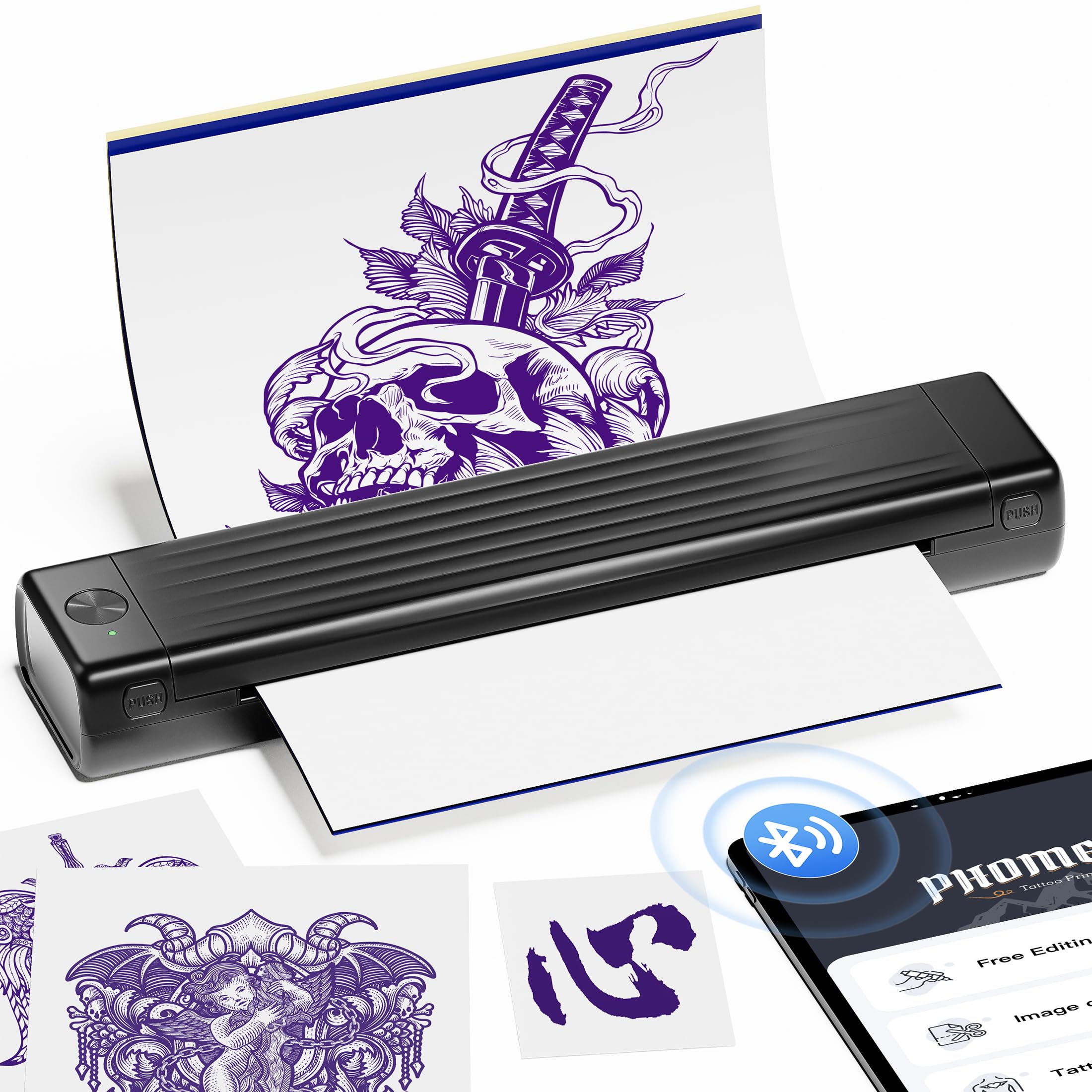 Itari Tattoo Stencil Printer front view shows compact design for quick, portable tattoo transfers.