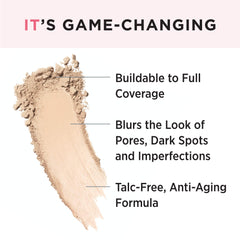 IT Cosmetics CC+ Airbrush Powder applied with brush delivers lightweight buildable coverage.