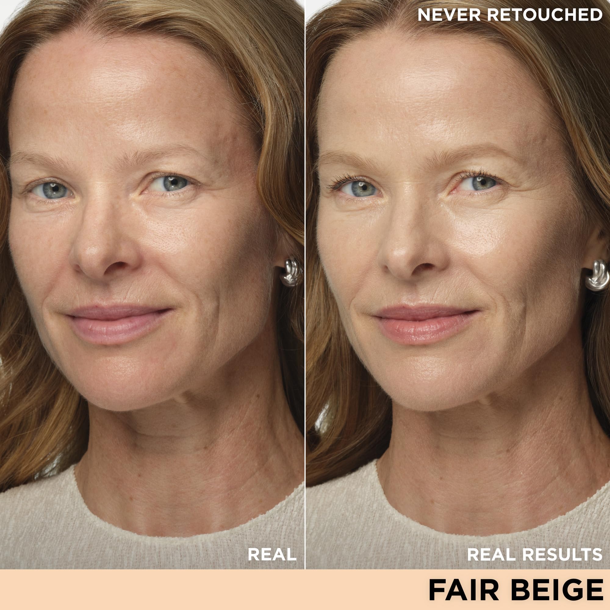 IT Cosmetics CC+ Nude Glow swatch demonstrates brightening and dewy finish on skin.
