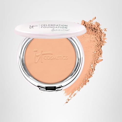 IT Cosmetics Celebration Foundation Illumination tan application in circular buffing motions for natural finish.