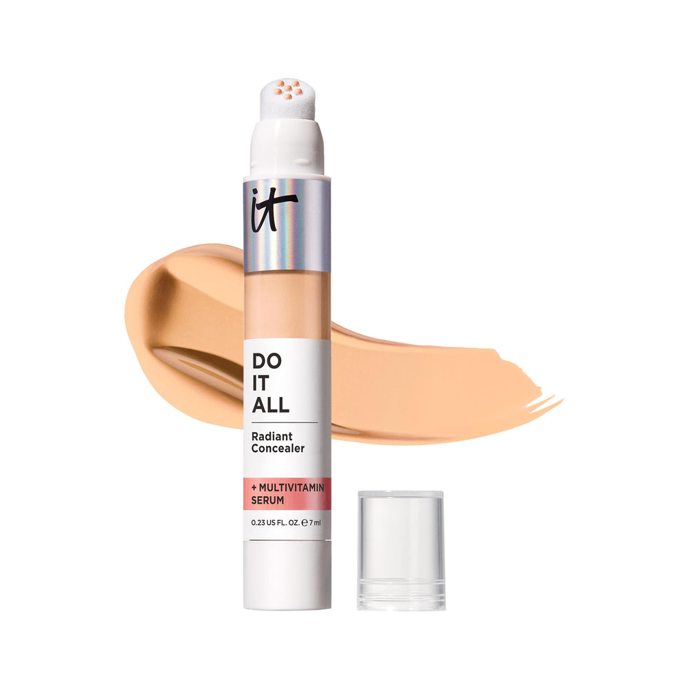 IT Cosmetics Do It All Radiant Concealer tube close-up for glowy medium coverage.