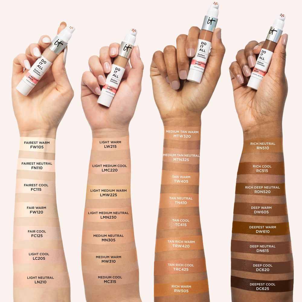 Under-eye area being dotted for concealing dark circles.