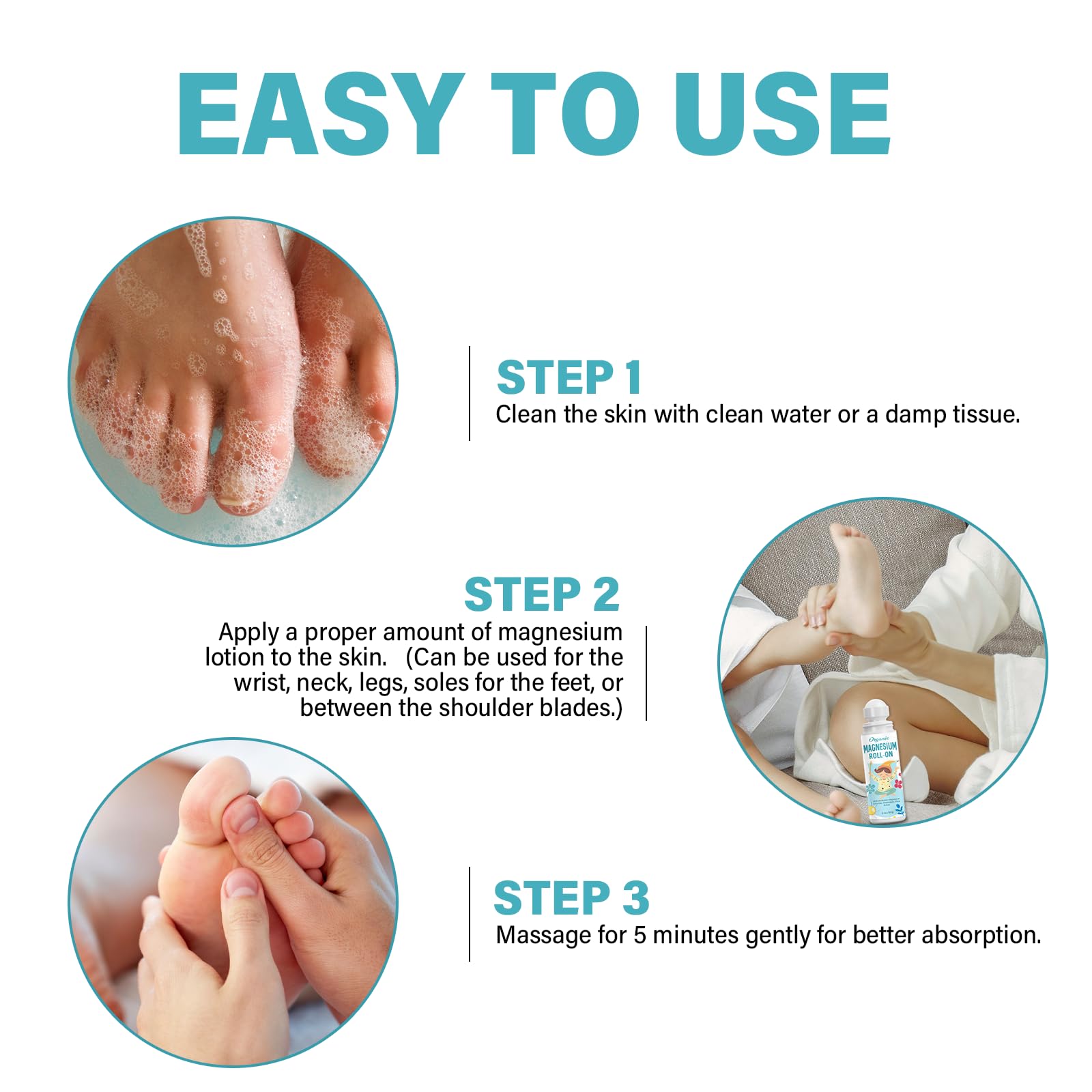 ITECFREELY magnesium lotion soles application demonstrates quick bedtime ritual convenience.