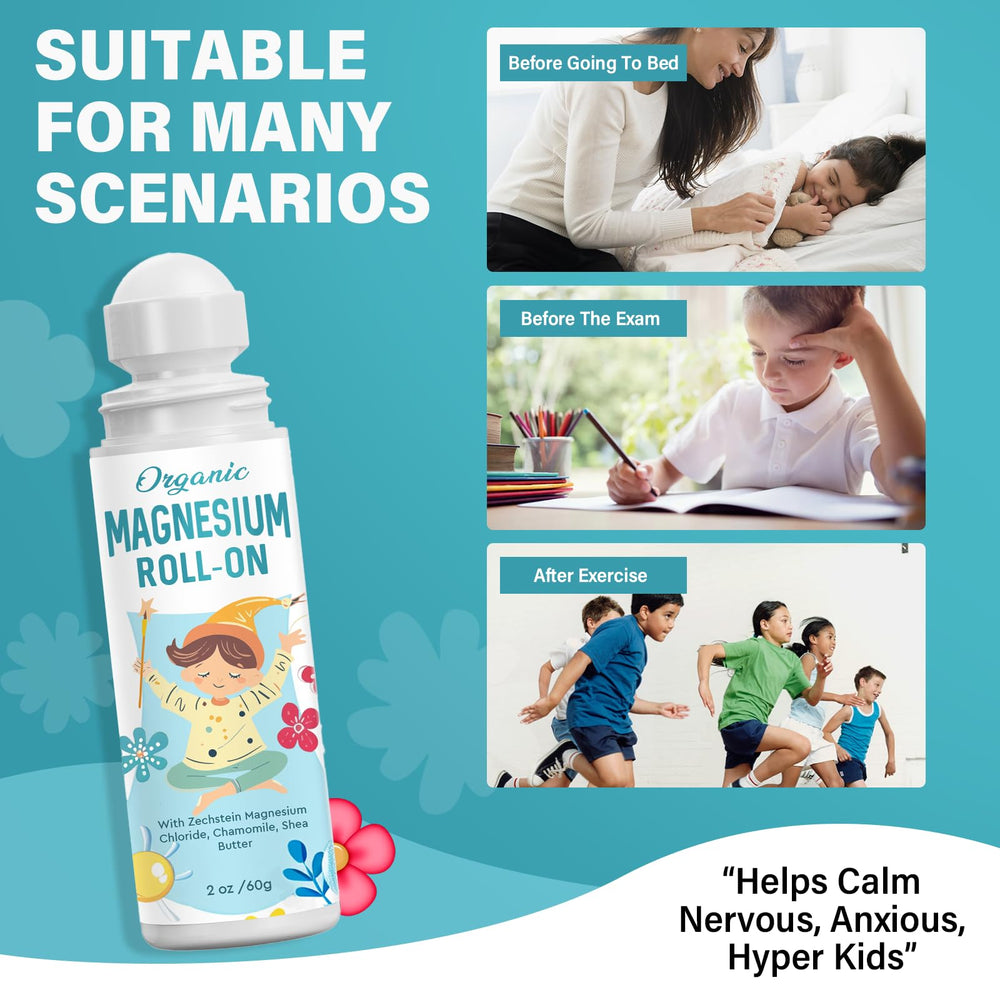 ITECFREELY magnesium lotion kids-relaxation after school image suggests soothing break.