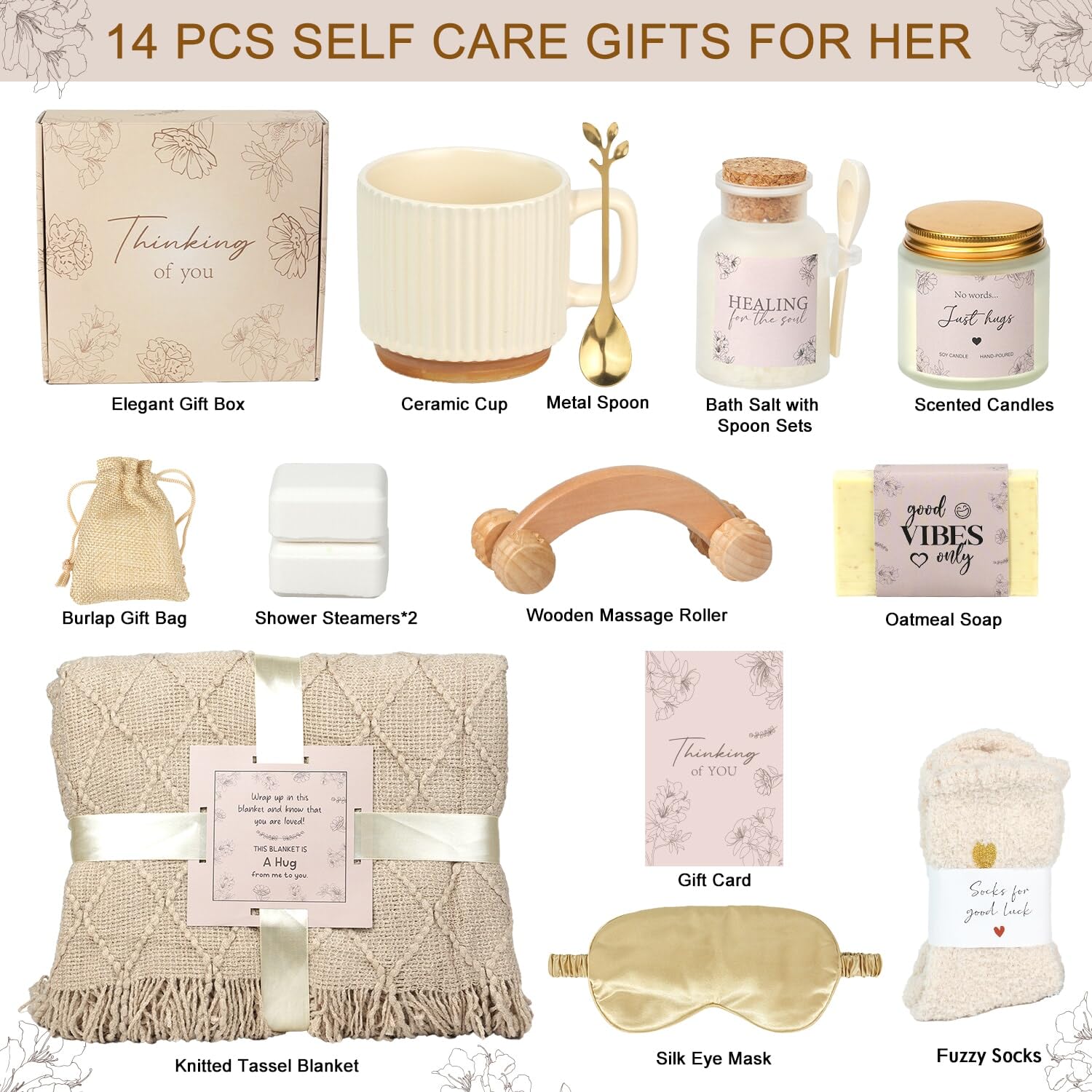 Ithmahco Thinking of You Gift Basket candle focuses on calming vanilla for relaxation.