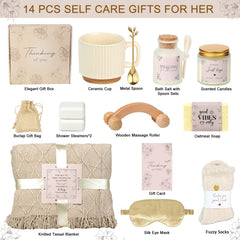 Ithmahco Thinking of You Gift Basket candle focuses on calming vanilla for relaxation.