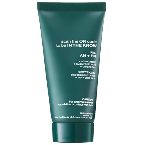 ITK Skincare Deep Moisture Cream texture swatch demonstrates creamy consistency for night hydration