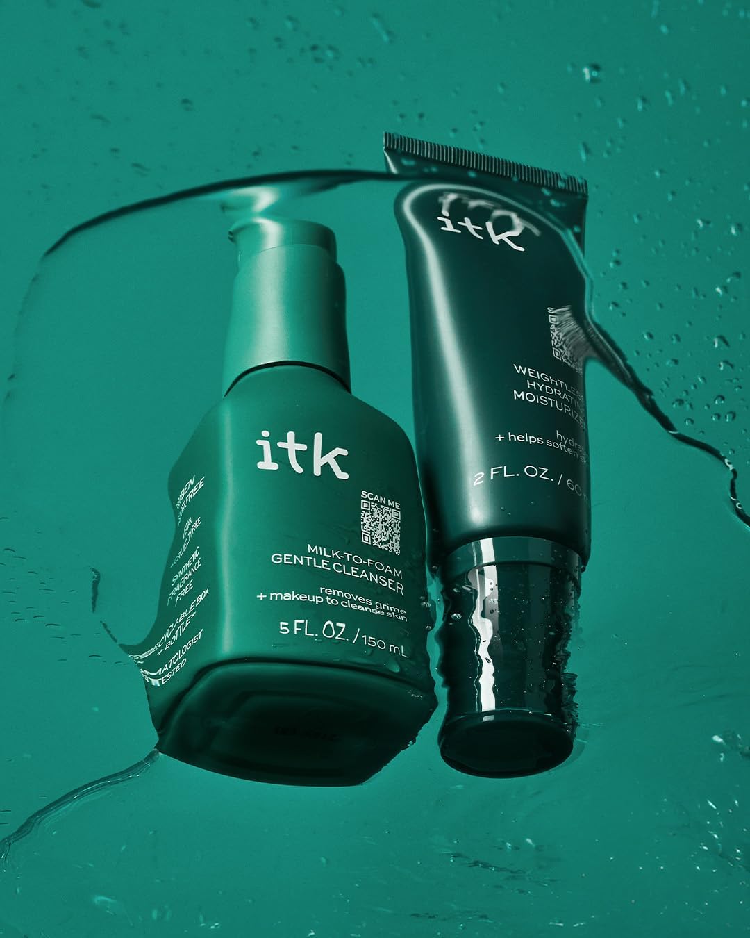 ITK Skincare ingredient visuals nod to natural extracts supporting skin vitality.