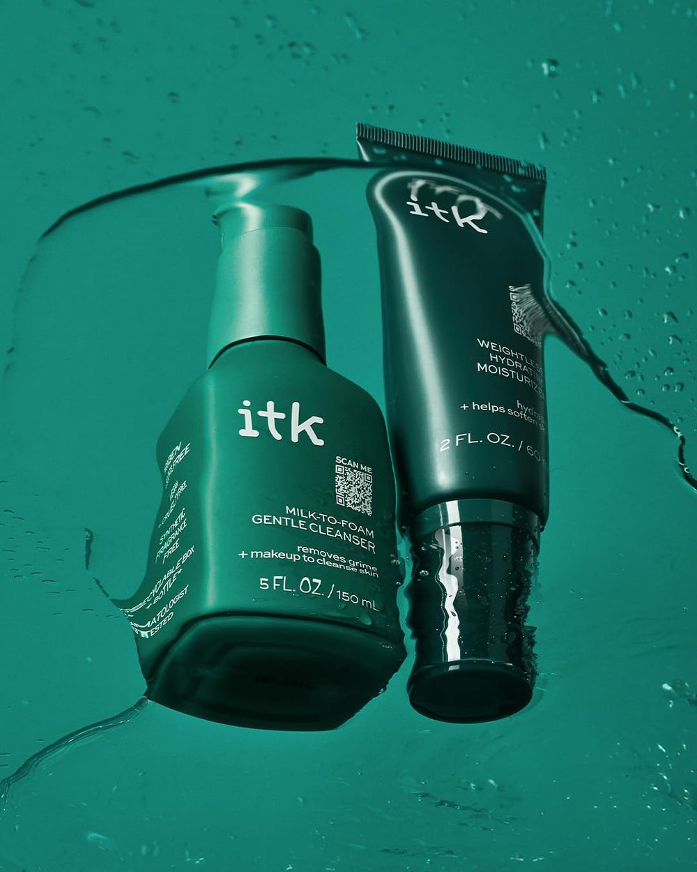 ITK Skincare ingredient visuals nod to natural extracts supporting skin vitality.