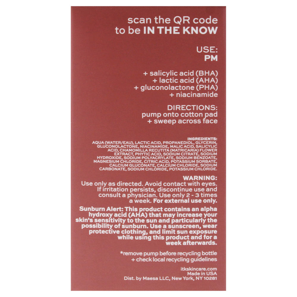 ITK Tri-Acid Toner glow-effect after use on skin.