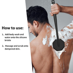 iTokGoK back scrubber shows effective lathering with body wash for cleansing