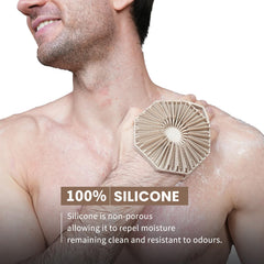 iTokGoK double-sided silicone scrubber showcases dual sides for cleansing and exfoliation.