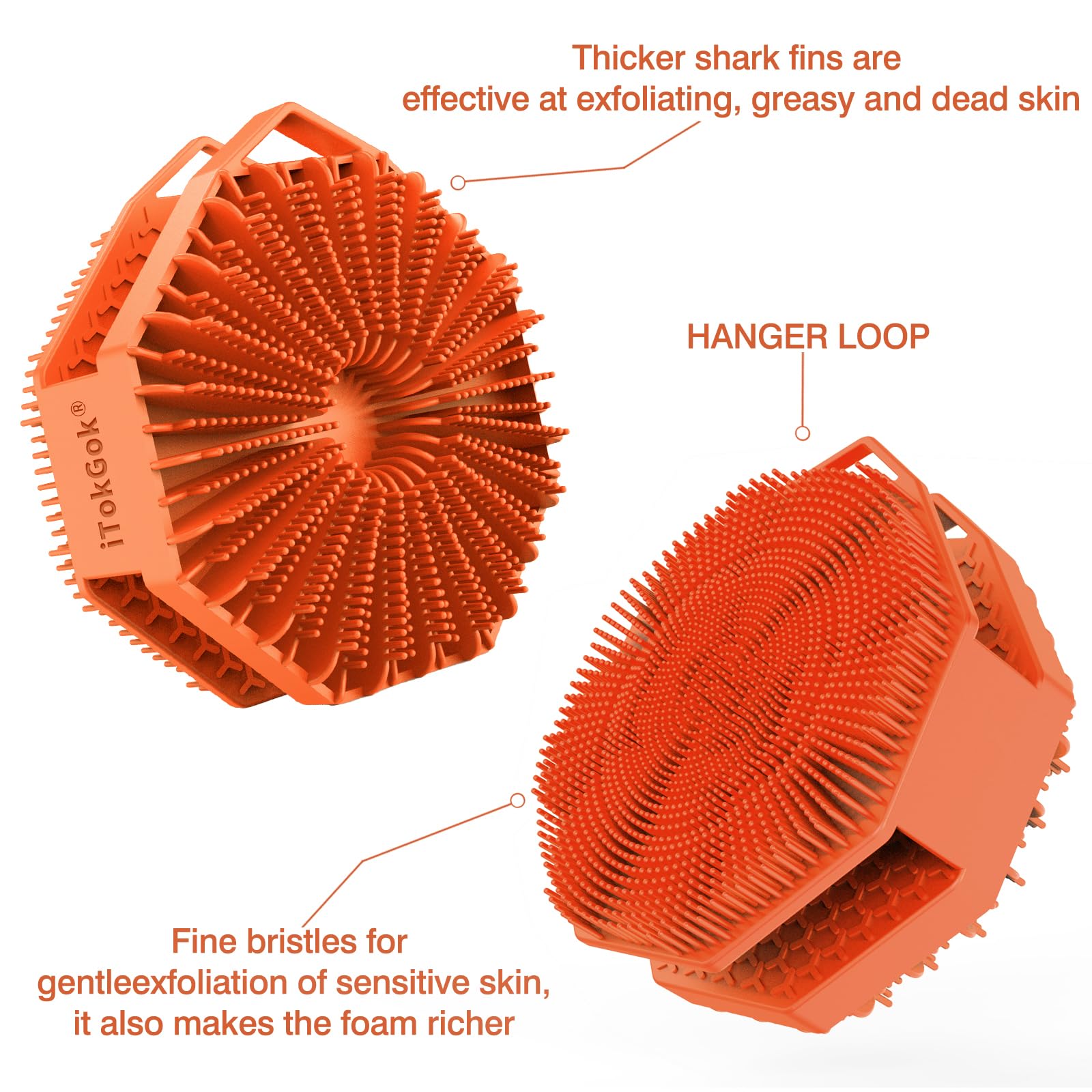 itokgok durable silicone scrubber stays clean and ready for daily use.