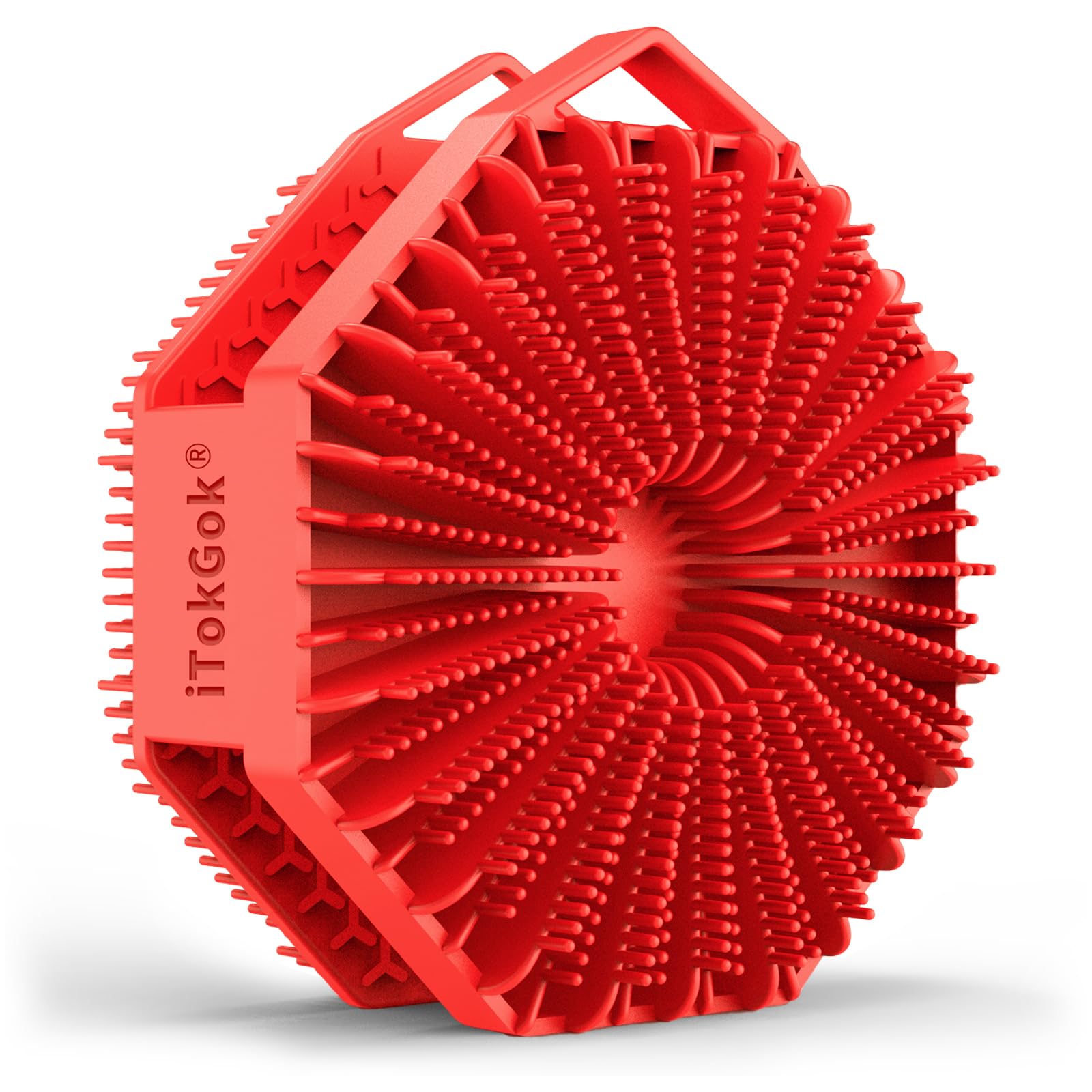 iTOKGOK silicone scrubber dual-sided bristles for gentle cleansing and exfoliation