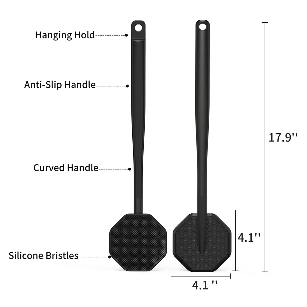 iTokGoK silver-infused silicone bath brush delivering massage-like cleansing