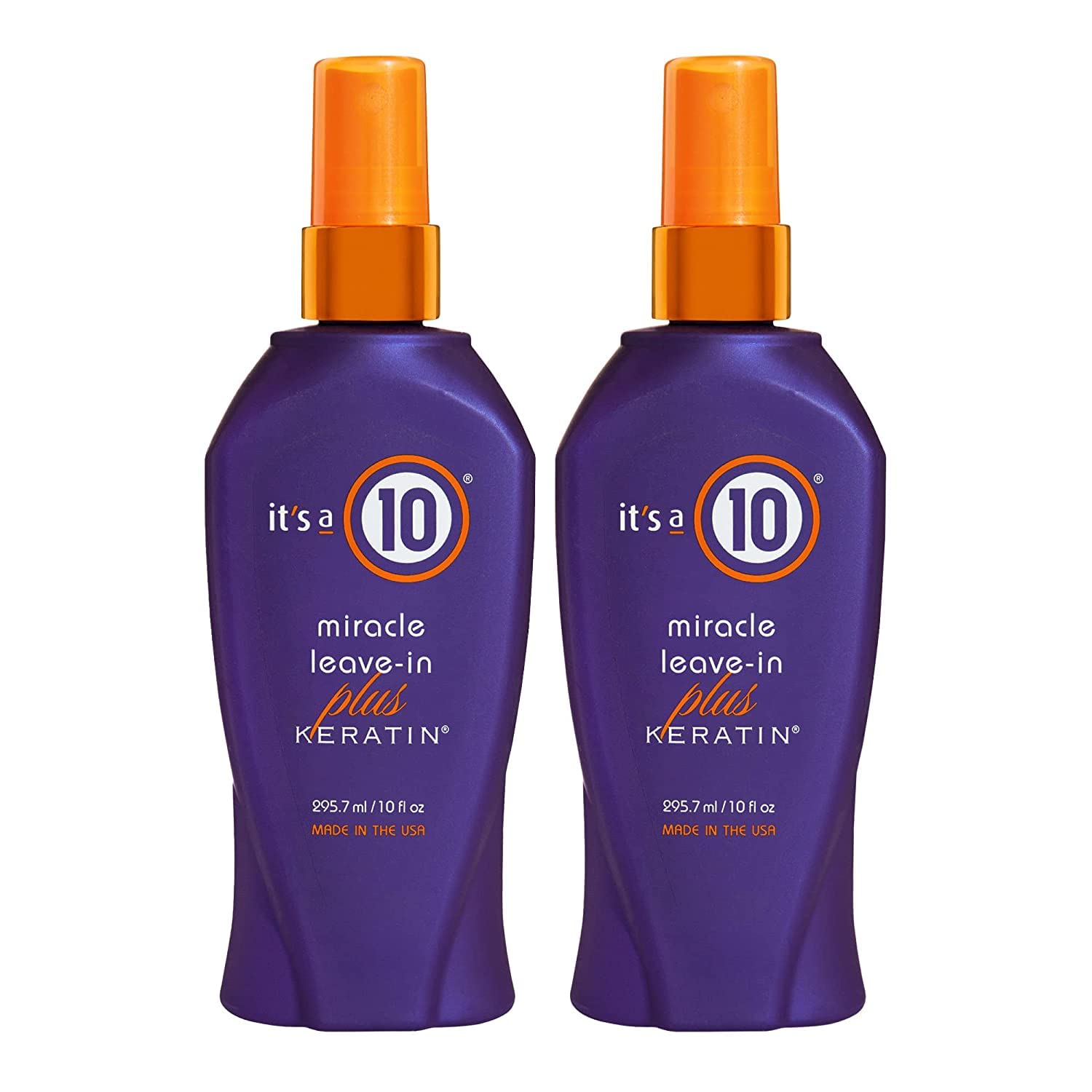 It's a 10 Haircare Miracle Leave-In Keratin Spray bottle-1 for detangling and heat protection.