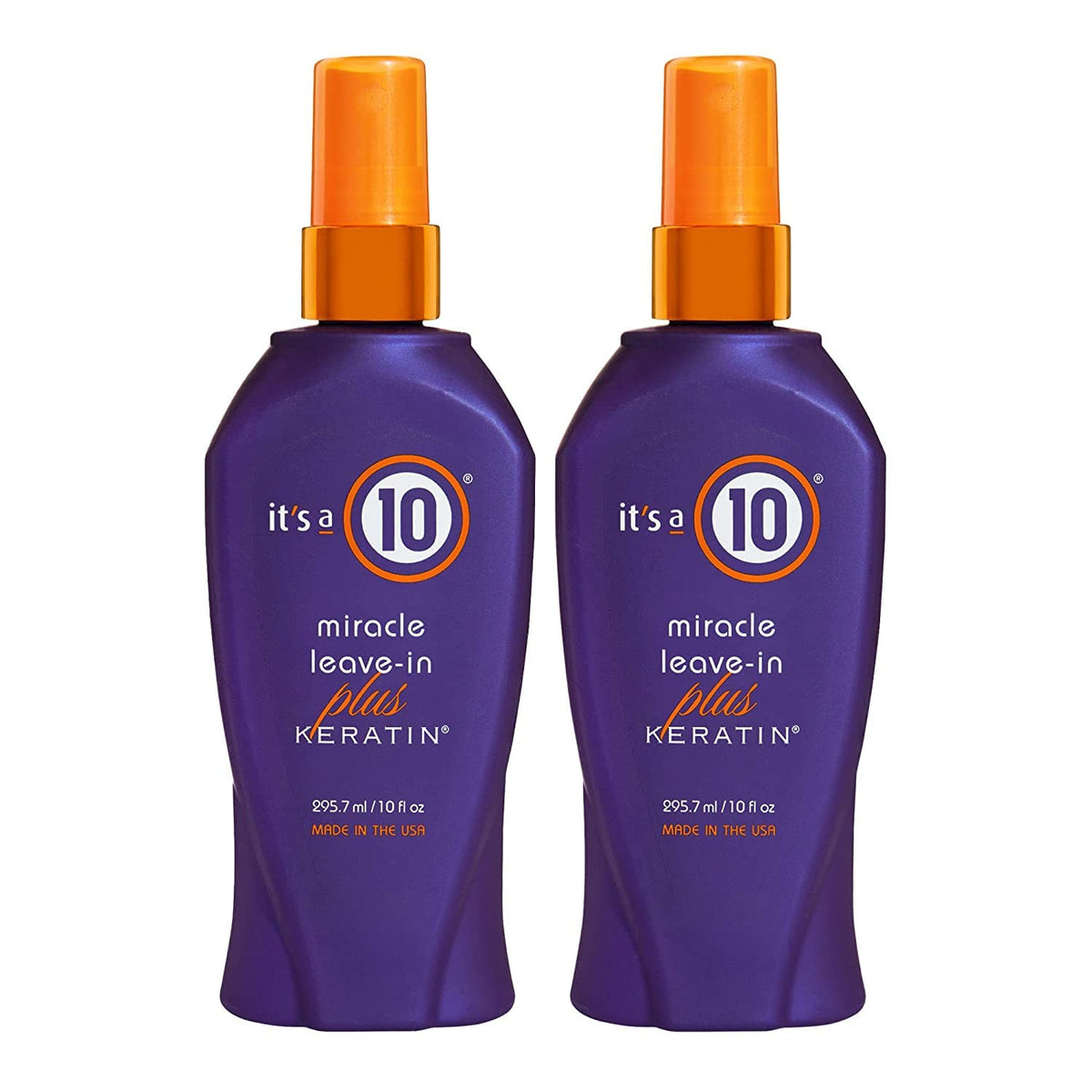 It's a 10 Haircare Miracle Leave-In Keratin Spray bottle-1 for detangling and heat protection.