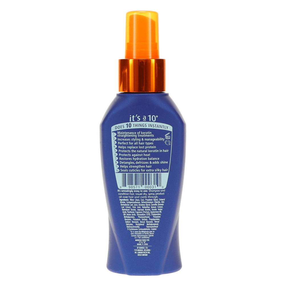 It's a 10 Haircare Miracle Leave-In Keratin Spray creates subtle shine and manageability