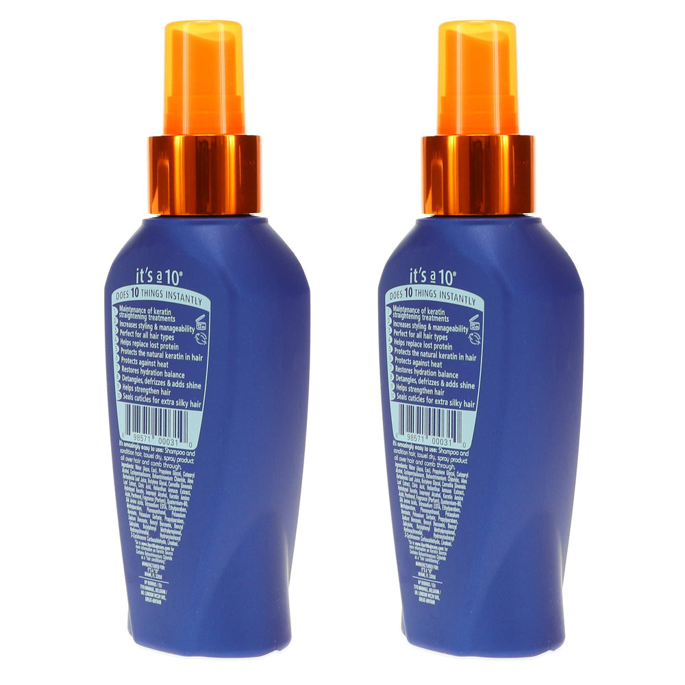 It's a 10 Haircare Miracle Leave-In Keratin Spray ingredients close-up with keratin and almond oil