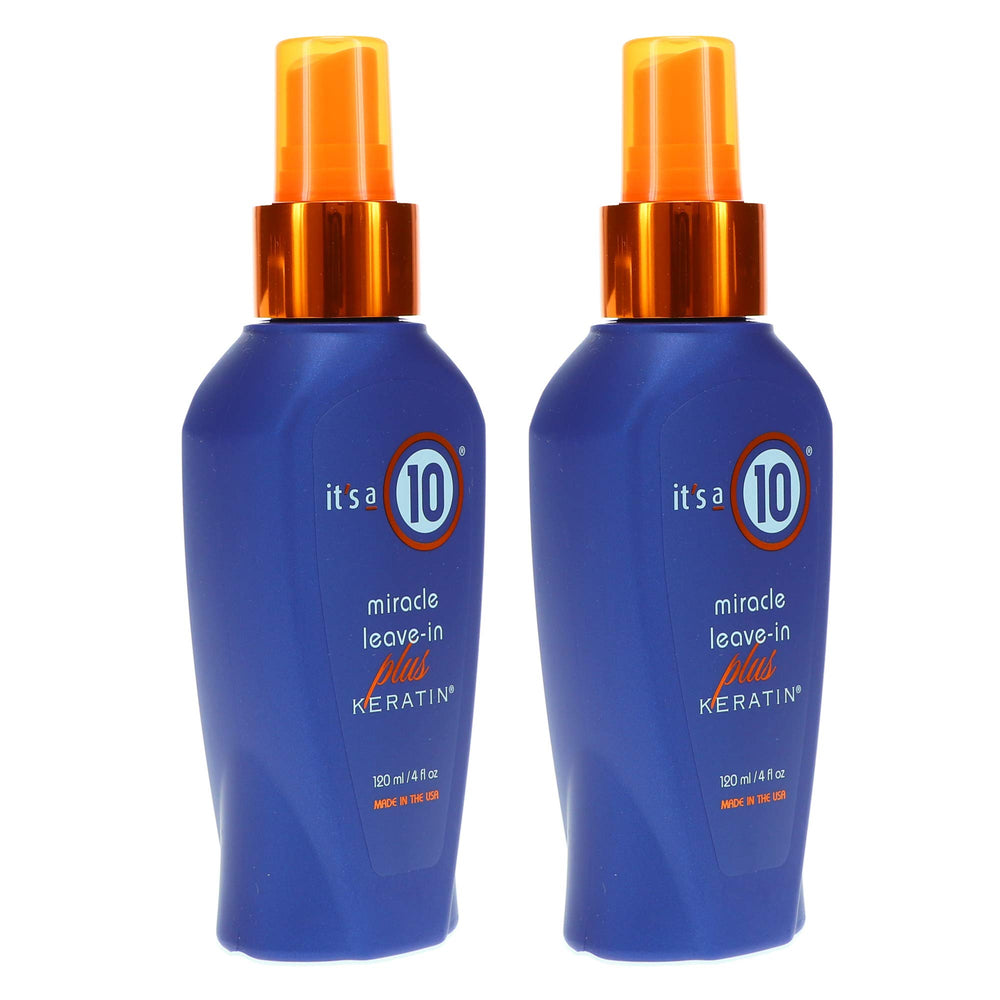 It's a 10 Haircare Miracle Leave-In Keratin Spray on wet hair for protective styling