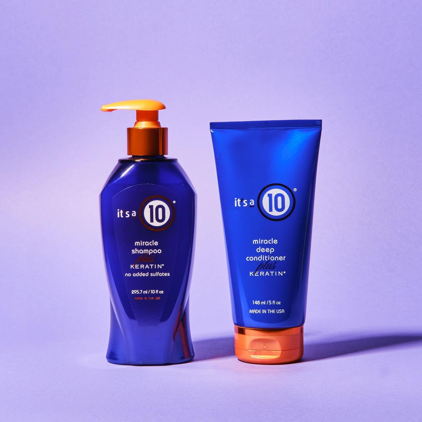 It's a 10 Haircare Miracle Shampoo Plus Keratin hair wet application demonstrates cleansing with color-safe formula