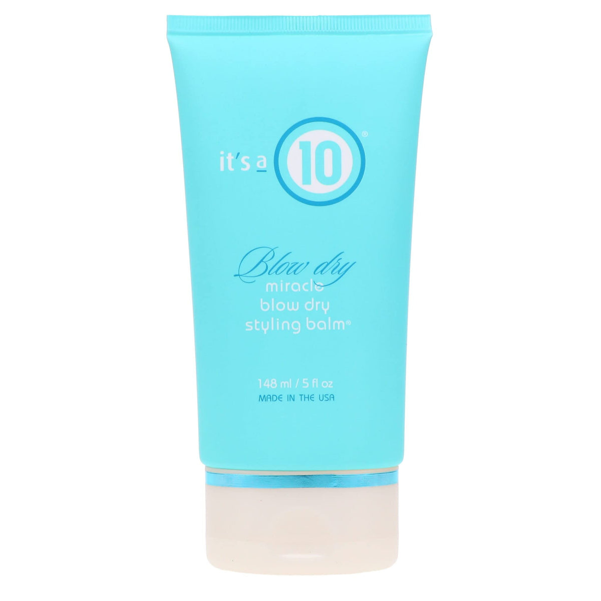It's a 10 Miracle Blow Dry Styling Balm bottle showing frizz control and shine