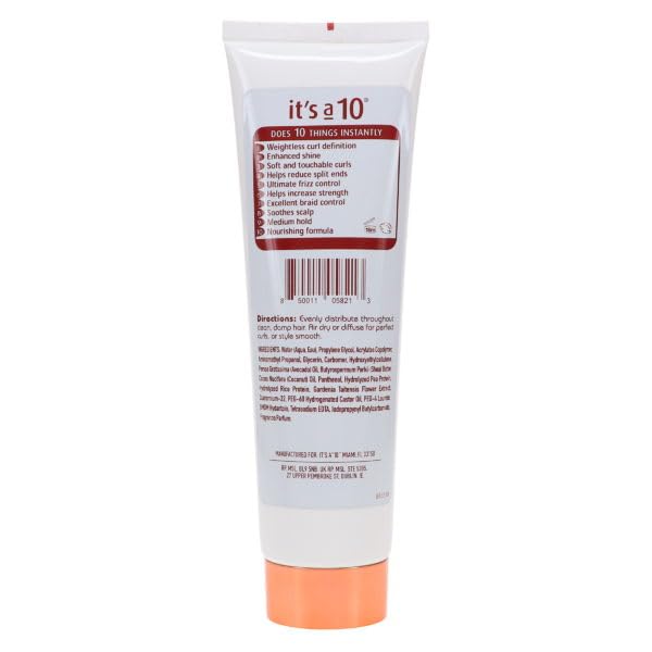 It's a 10 Coily Miracle Gelled Oil hair texture showing soft, defined curls with frizz control.