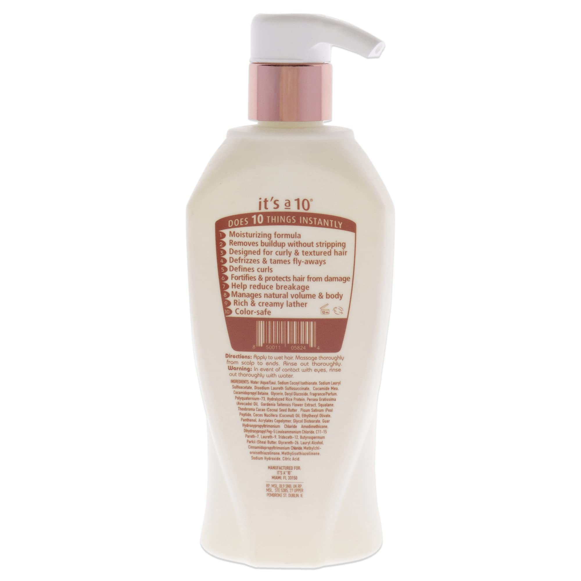 It's A 10 Coily Miracle Hydrating Shampoo rich lather highlighting smoother, frizz-free coils.