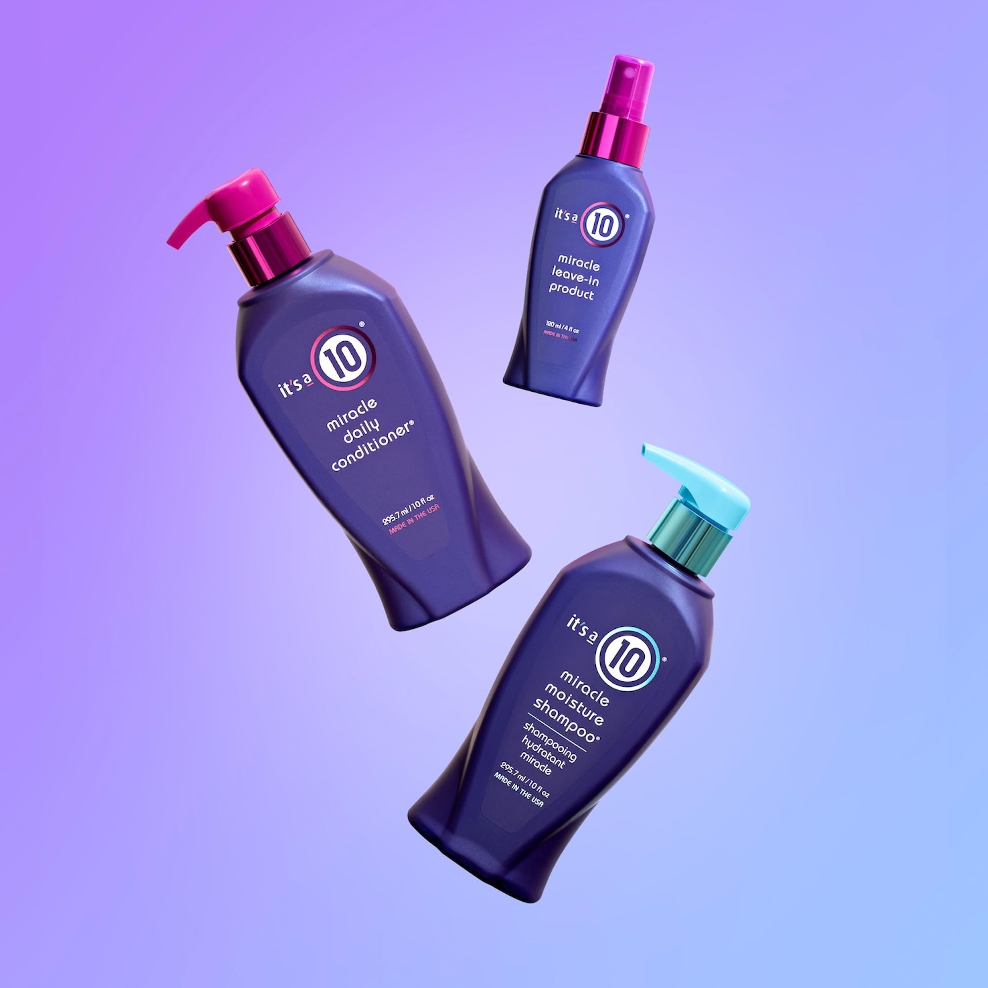 It's a 10 Miracle Leave-In glossy hair close-up showing shine and health.