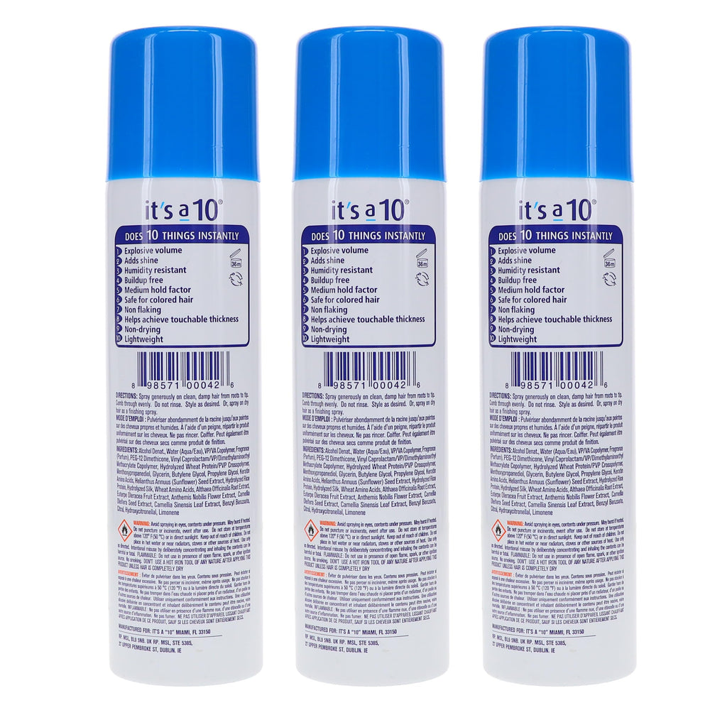 It's a 10 Haircare Miracle Blowdry Volumizer hair-foam-application on damp hair.