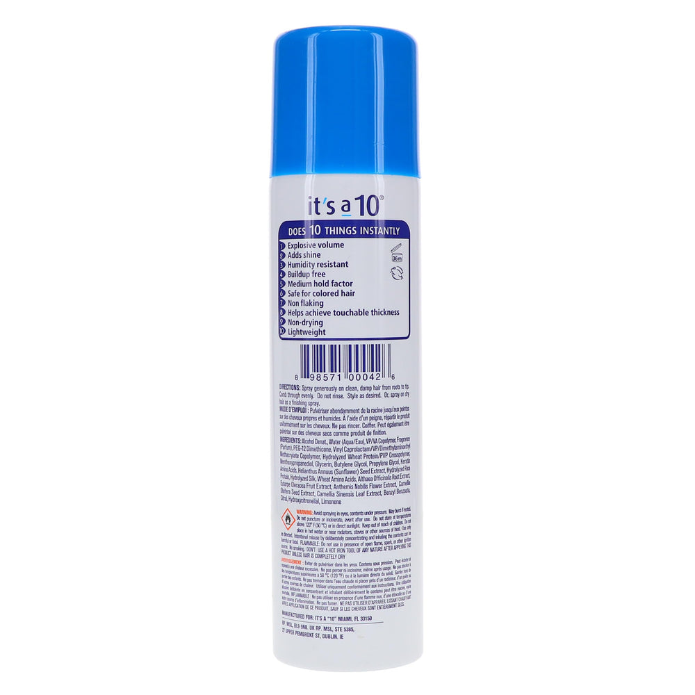 It's a 10 Haircare Miracle Blowdry Volumizer ready-to-use bottle for quick styling.