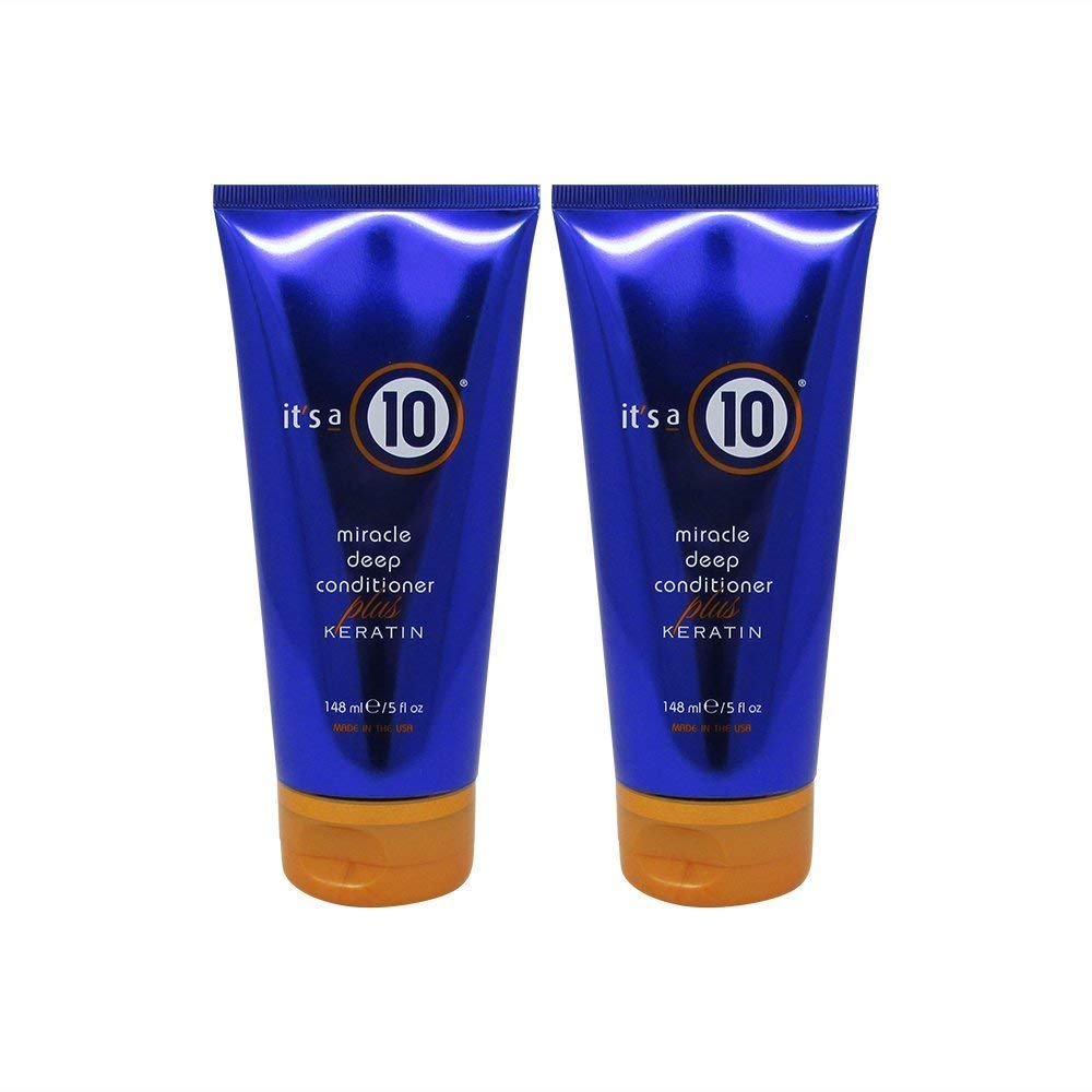 It's a 10 Haircare Miracle Deep Conditioner Plus Keratin pack of 2 bottles for smoother, detangled hair.