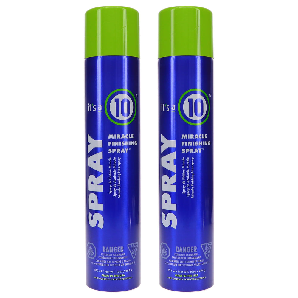 It's a 10 Haircare Miracle Finishing Spray bottle front for polished, frizz-free hair.