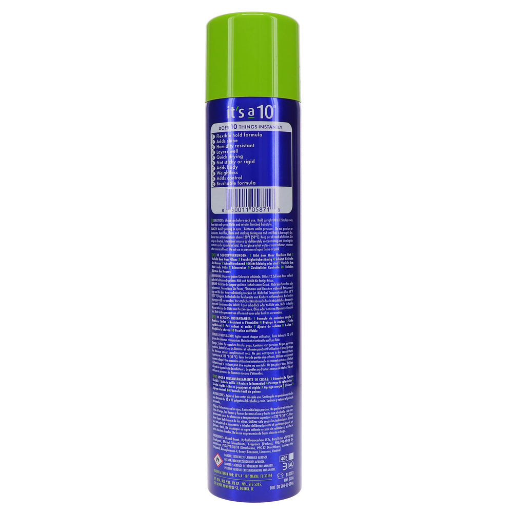 It's a 10 Haircare Miracle Finishing Spray in-use image showing quick touch-ups.