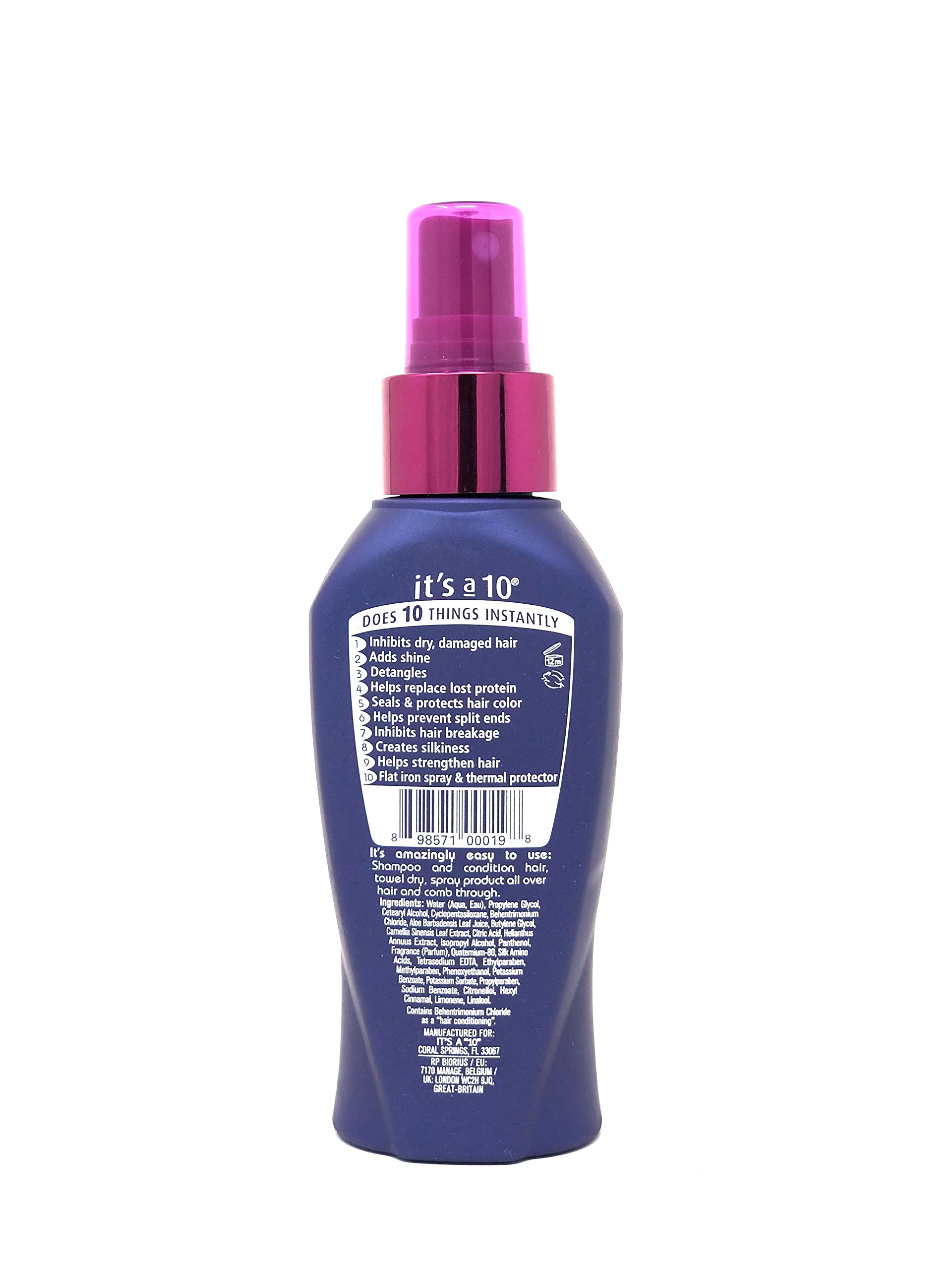 It's a 10 Haircare Miracle Leave-In being applied, showing quick-use styling